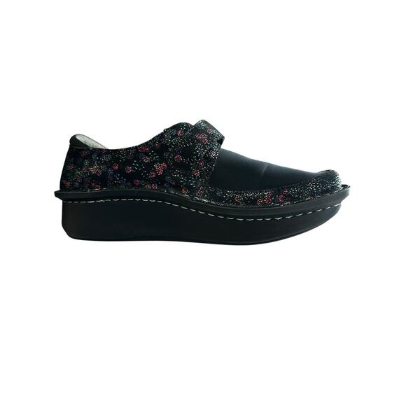 Alegria Dream Fit Dena black floral neoprene slip on shoes womens EU 36/ US 6 - Picture 6 of 12